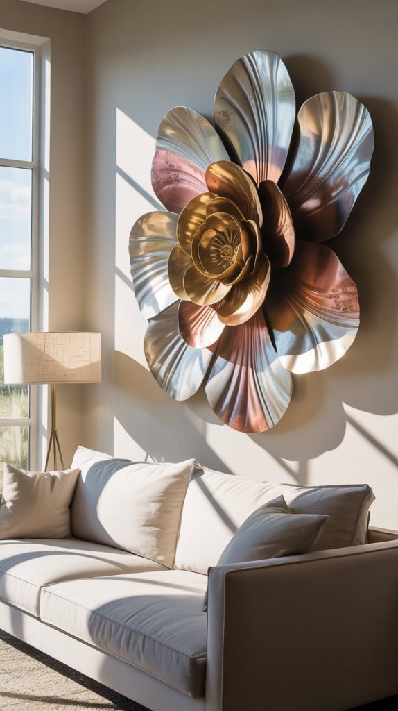 Focal Point with a Large Metal Wall Art Piece